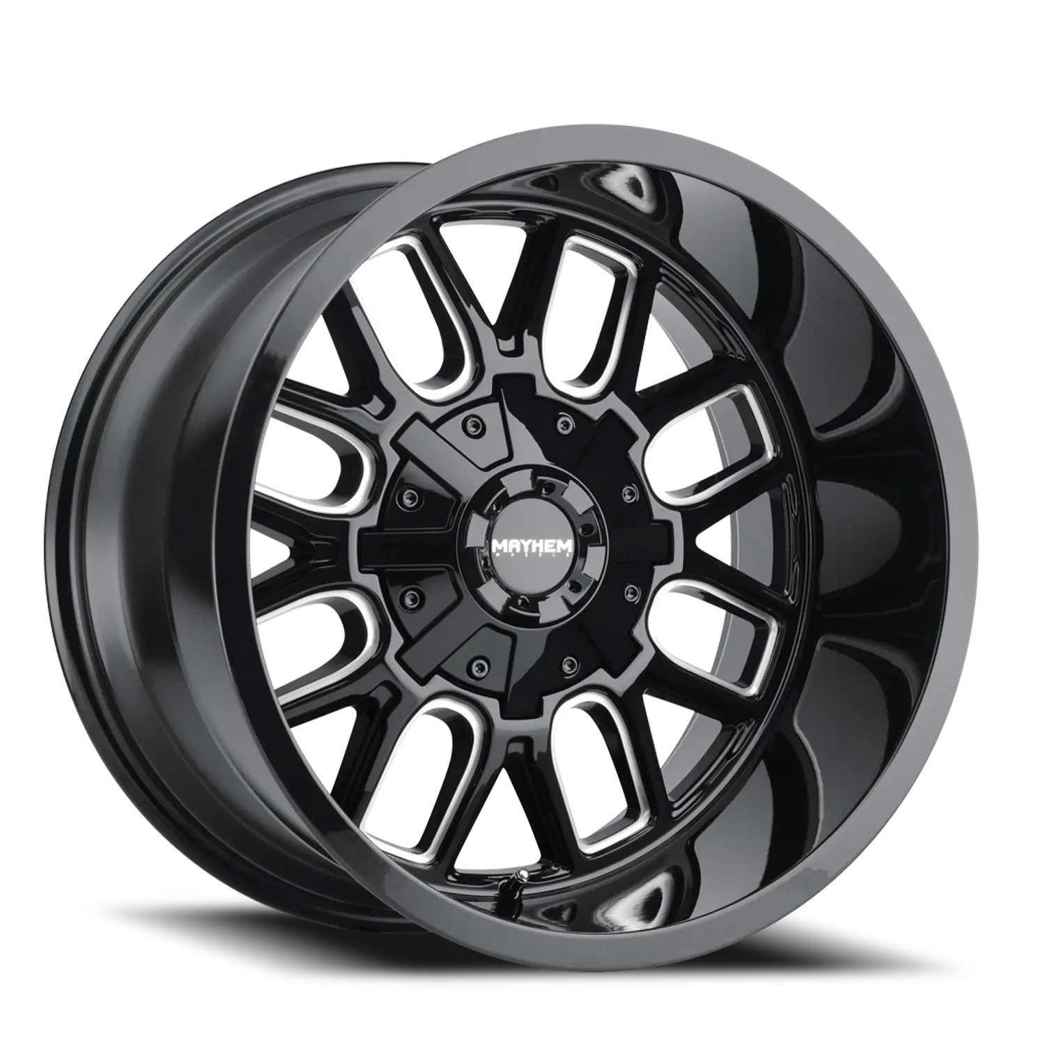 MAYHEM COGENT 8107 GLOSS BLACK MILLED 20X10 GLOSS BLACK/MILLED SPOKES